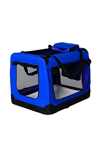 dibea TB10030 Hundetransportbox Hundetasche Faltbare Autobox Kleintiertasche (Größe und Farbe wählbar), blau - 1