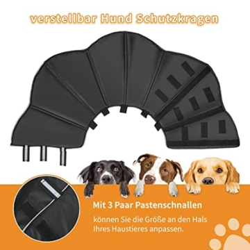 Einstellbarer Hunde Schutzkragen, Bequem Halskrausen für Kleine ,Große Hunde mit Klettverschluss, Hundekragen nach op und Verletzungen Hundetrichter - 5
