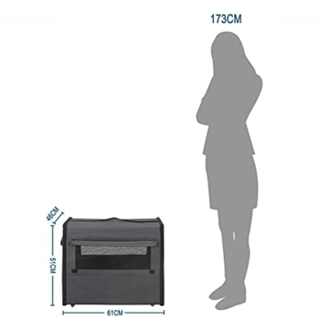 EUGAD Faltbare Hundebox B61xH51xT46cm für Katze kleine/mittlere Hunde (Hundehöhe≤40cm&Hundelänge≤50cm) Hundetransportbox Auto Reisebox Autobox Hundetasche Katzentasche Katzenbox Grau 0338GL - 7