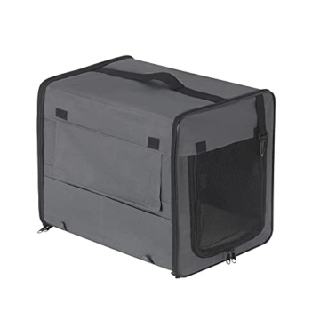 EUGAD Faltbare Hundebox B61xH51xT46cm für Katze kleine/mittlere Hunde (Hundehöhe≤40cm&Hundelänge≤50cm) Hundetransportbox Auto Reisebox Autobox Hundetasche Katzentasche Katzenbox Grau 0338GL - 9