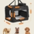 Feandrea Hundebox faltbar, Transportbox Hund, Größe S, Hundetasche, Oxford-Gewebe, Netzstoff, atmungsaktiv, tragbar, transportabel, Metallrahmen, mit Griffen, Taschen, 50 x 35 x 35 cm, schwarz - 5