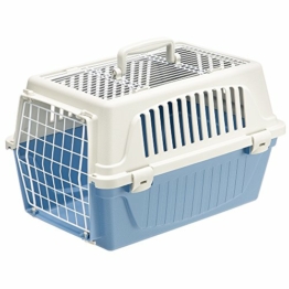 Ferplast Atlas 10 Transportbox für Katzen und Hunde, Oben zu öffnen, blau - 1