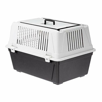 Ferplast Hundetransportbox Transportbox für mittelgroße Hunde ATLAS 40, Reisebox für Hunde, Sicherheitsverriegelung, Lüftungsgitter, 49 x 68 x h 45,5 cm Grau - 7