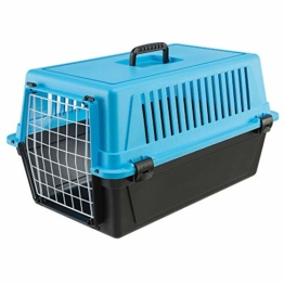 Ferplast Transportbox für Haustiere Hundebox für kleine Hunde und Katzen Atlas 20 EL, Transportbox für Haustiere, Lüftungsgitter, 37 x 58 x 32 cm, schwarz - 1