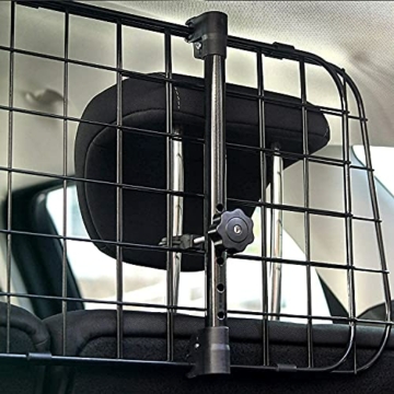 HELDENWERK Universal Kofferraum Trenngitter für Hunde - Auto Hundegitter zum Transport für deinen Hund - Schutzgitter mit Kopfstützen-Befestigung - Stufenlos verstellbares Kofferraumschutz Gitter - 5