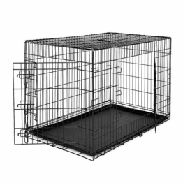 lionto Hundetransportkäfig Hundetransportbox Tiertransportbox Hundebox, (XXXL) 122x75x81 cm schwarz - 1