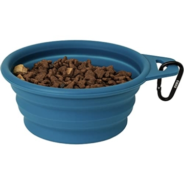 OHMO Hundenäpf Faltbar 400 ml Max, (2 Stück, Blau&Beige) Premium Silikon Haustier Wassernapf für Katzen & Hunde, Tragbare Hundereise-Napf Faltbar für Outdoor Camping Wandern - 7