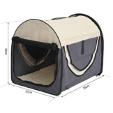 PawHut Hundebox faltbare Hundetransportbox Transportbox für Tier 2 Farben 5 Größen (L (70x51x59 cm), dunkelgrau-creme) - 9