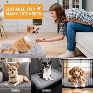PET SPPTIES Hundebett Weiches und Warmes Matten Hundekissen Waschbarn kuschelig Umkehrbar Haustier Sofakissen PS085 (61X 41 cm, Full Grey) - 3