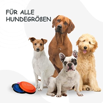 PETSATION – Faltbarer Hundenapf für unterwegs [Das Original] Reisenapf, Fressnapf & Wassernapf für Hunde - 350 ml Trinknapf, ideal für Reisen, Spaziergänge & Alltag – Leicht, kompakt (350ml, Blau) - 4