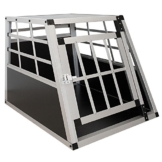 Sam`s Pet Aluminium Hundetransportbox Größe M schwarz/Silber | Alu Auto Transportbox kleine Hunde | Hundebox für PKW Kofferraum - 1