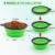SLSON 2 Stück Hundenäpfe Faltbare Reiseschale,Auslaufsichere Hundenapf mit Bergsteigerkarabiner für Katzen,Hunde und Haustiere für Wasser und Futter (350ml, Blau und Grün) - 3