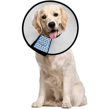 Supet Halskrause für Haustiere Schutzkragen Kegel Krägen aus Kunststoff Besondere Schutz für Katzen Kleine Hunde und Kaninchen (L(Halsumfang: 34-48cm)) - 1