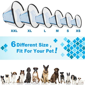 Supet Halskrause für Haustiere Schutzkragen Kegel Krägen aus Kunststoff Besondere Schutz für Katzen Kleine Hunde und Kaninchen (L(Halsumfang: 34-48cm)) - 6