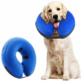 Supet Halskrause Hund Schützender Aufblasbarer Hundekragen Schutzkragen Krägen für Haustiere Einstellbar Bequem Schutzkragen mit Klettverschluss - 1