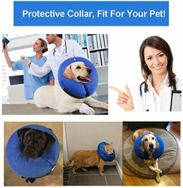 Supet Halskrause Hund Schützender Aufblasbarer Hundekragen Schutzkragen Krägen für Haustiere Einstellbar Bequem Schutzkragen mit Klettverschluss - 5