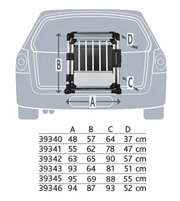 Trixie 39345 Transportbox, doppelt, Aluminium, M–L: 93 × 64 × 88 cm, silber/hellgrau - 3